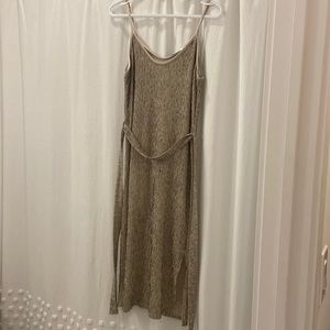 Striped dress with belt from Mango